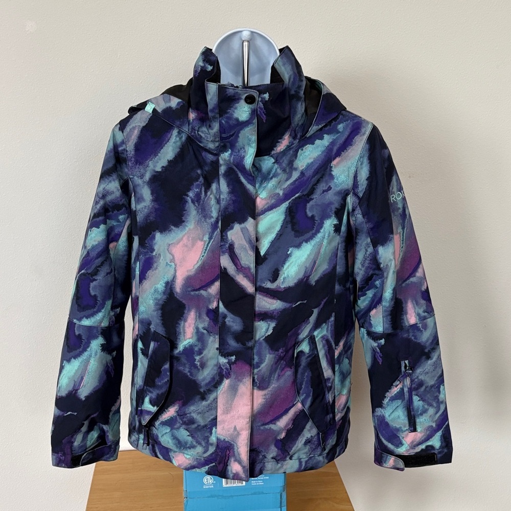 Roxy Kids Colorful Patterned Ski Snowboarding Jacket Size Large